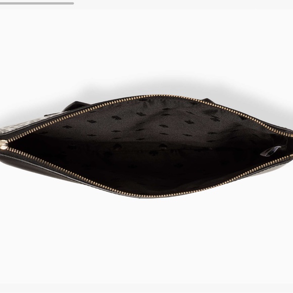 Kate Spade Meow Black Cat Large Zip Pouch OS - Picture 2 of 6